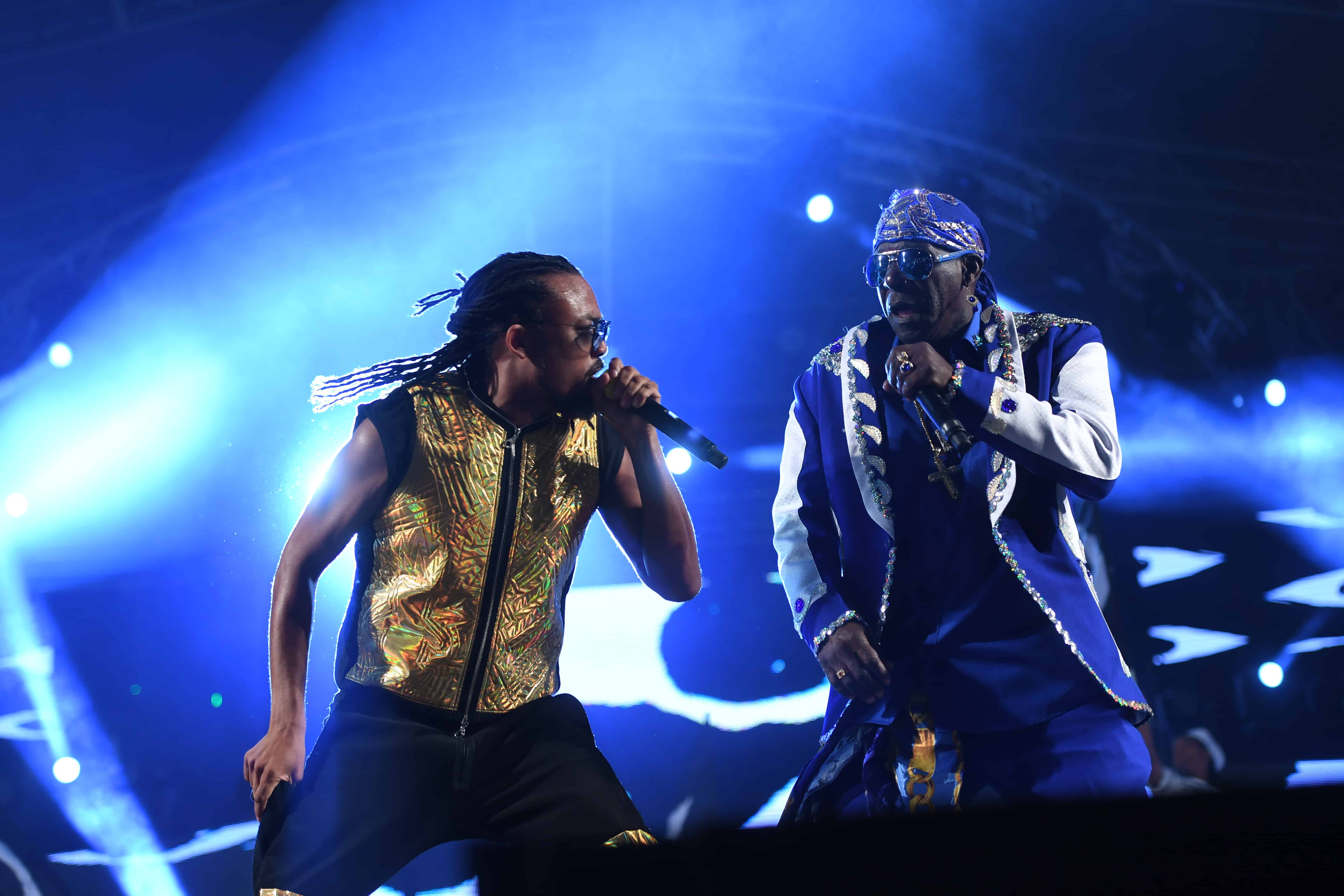 Machel Montano and Superblue perform at Machel Monday 2018. Photo: Jermaine Cruikshank